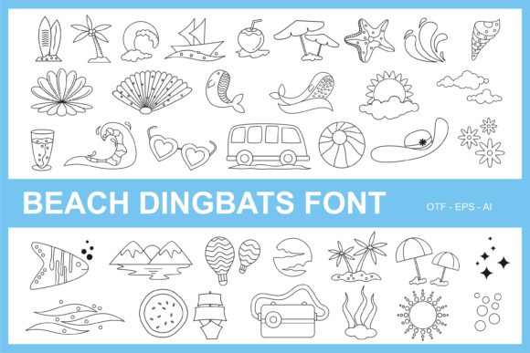Beach Dingbats: A Creative Font for Visuals