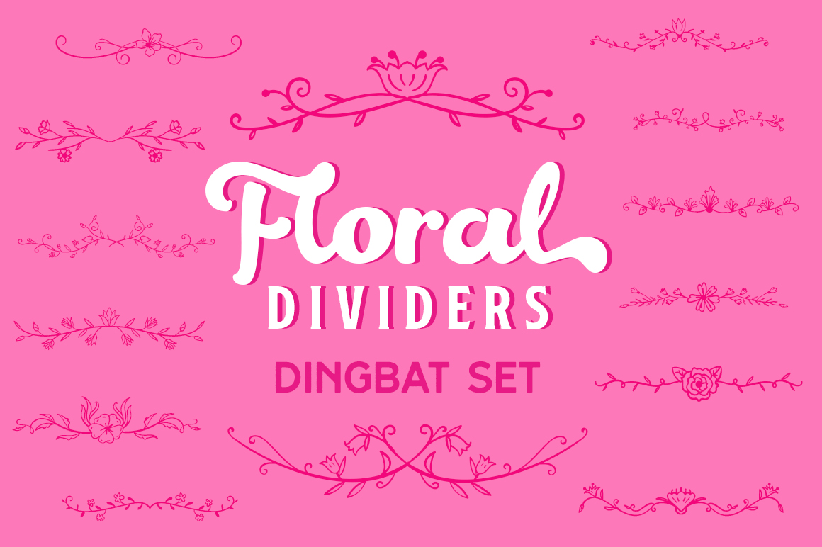 Elevate Editorial Layouts with the Floral Dividers Dingbat Set Font