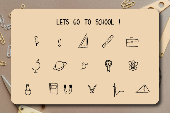 Let's Go to School: A Playful Dingbat Font for Editorial Design